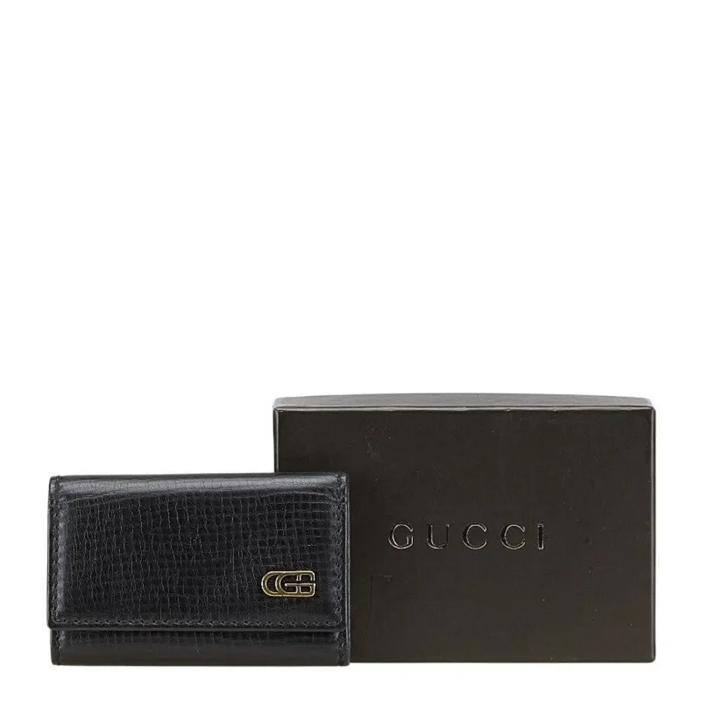Gucci Leather 6-Key Case Black